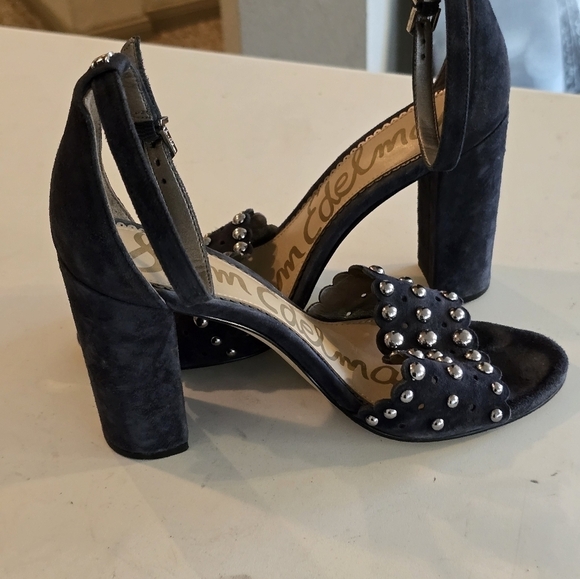 Anthropolo Sam Edelman Strap Heel Women Yaria Blue Leather Studded Ankle… - Picture 12 of 16